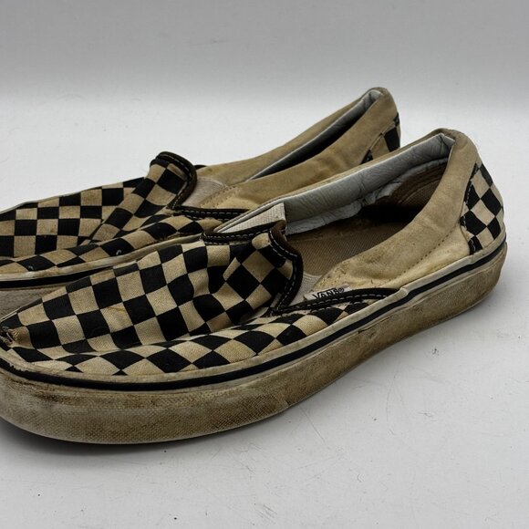 Vans Classic Slip On Checkerboard Black White Canvas Skate Shoes Men 6.5 Women 8 - Picture 5 of 8